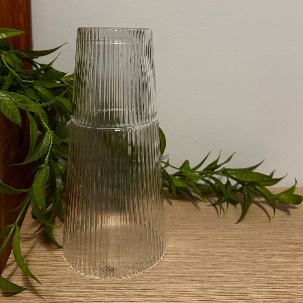 Clear Ribbed Glass Tumble Up